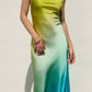 Dress Forum - Satin Ombre Criss Cross Back Dress