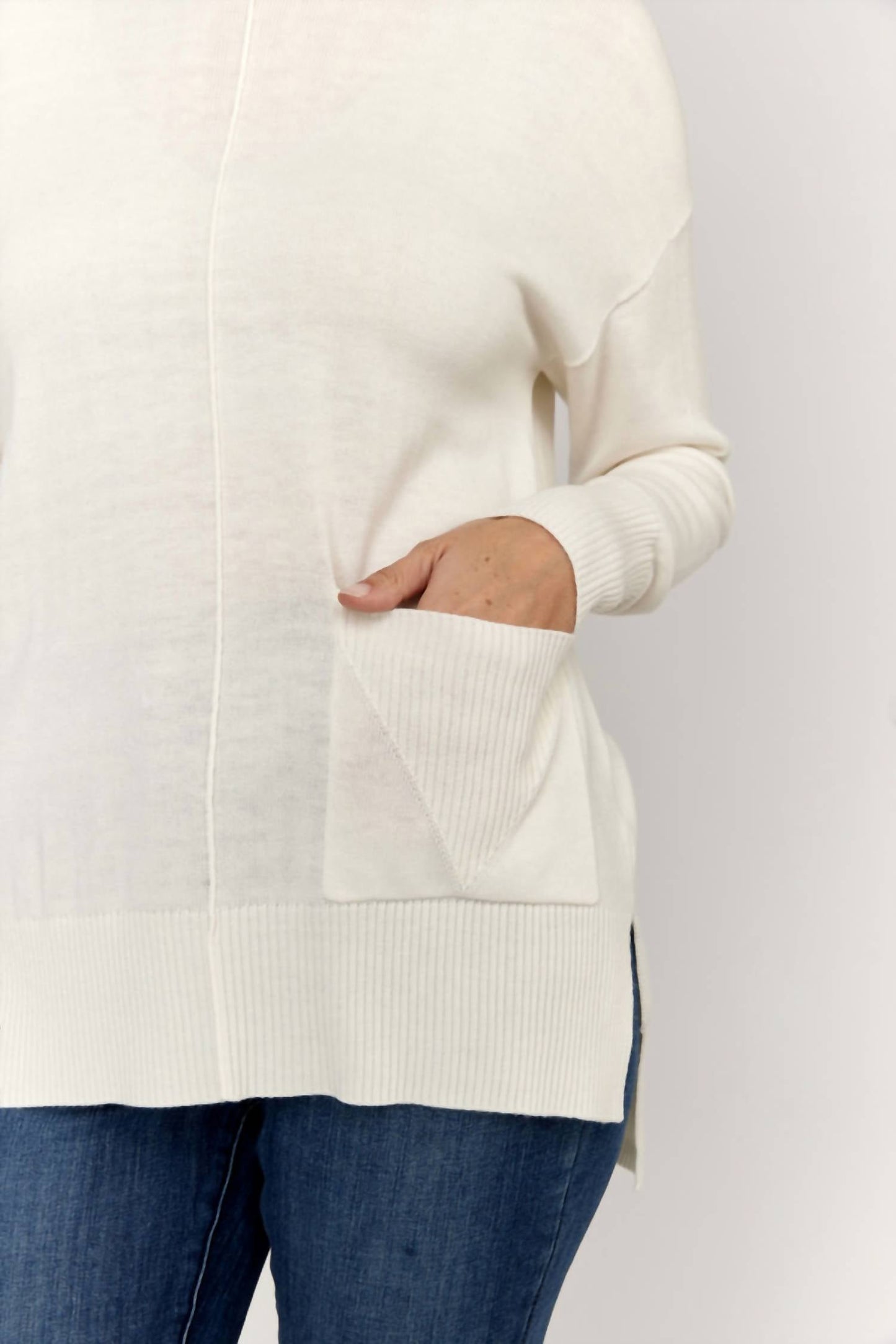 Alison Sheri - Pocket Detail Knit Sweater