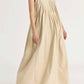 Black Crane - Pleated V Neck Maxi Dress
