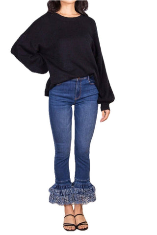Before You Collection - Boho Frayed Bottom Jeans