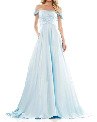 Colors Dress - Elegant Off-shoulder Gown