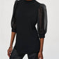 Joseph Ribkoff - High Neck Organza Puff Sleeve Tunic