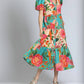 Apny - Mixed Print Long Tiered Dress