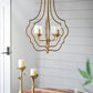 4 Light Metal Chandelier with Adjustable Chain - Gold