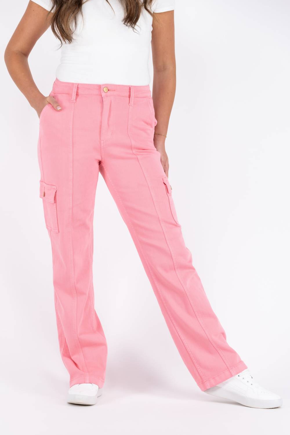 Judy Blue - The Rowan High-Rise Garment Dyed Straight Leg Cargo Denim