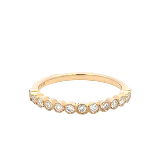 Aamiaa - 0.30 Carat Natural Diamond Round Brilliant And Baguette Band Ring - Size 6.5