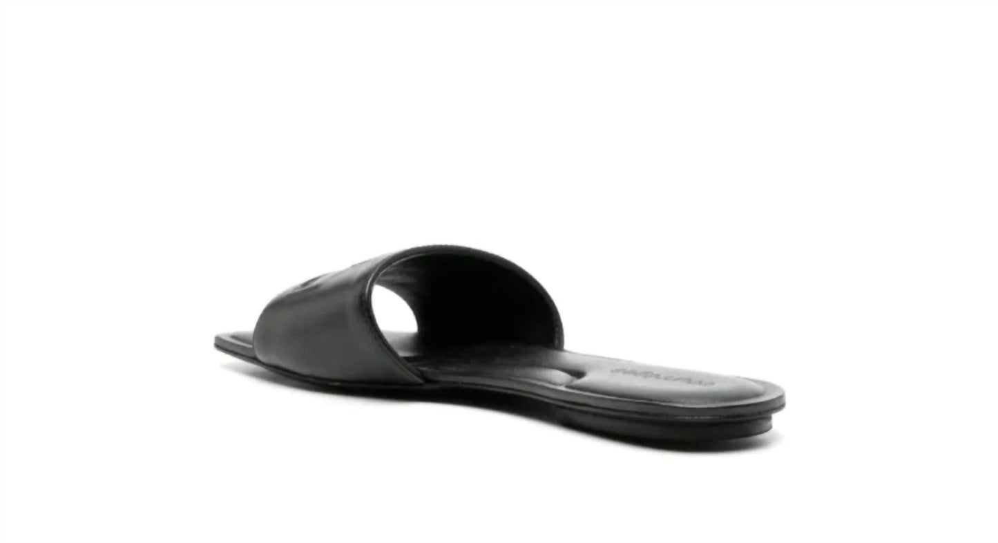 Courreges - Women's Logo Patch Leather Slide Sandals