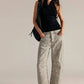 Free People - Good Luck Printed Mid Rise Barrel Jeans