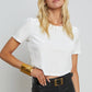 L'Agence - Donna Cropped Crew Neck Tee