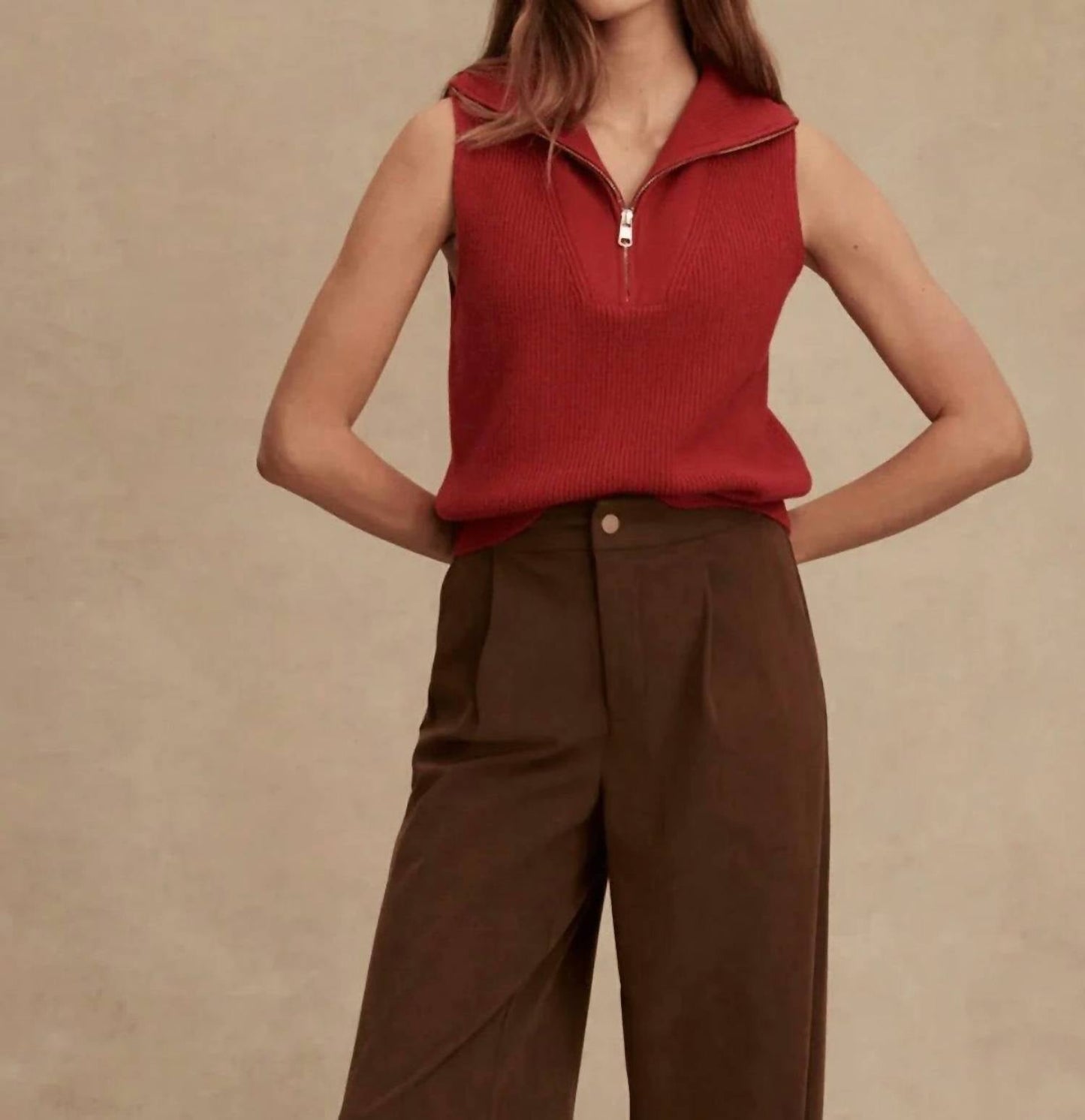 Varley - Amina Half Zip Knit Top