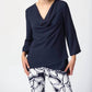 Joseph Ribkoff - Woven Cowl Neck Flared Top
