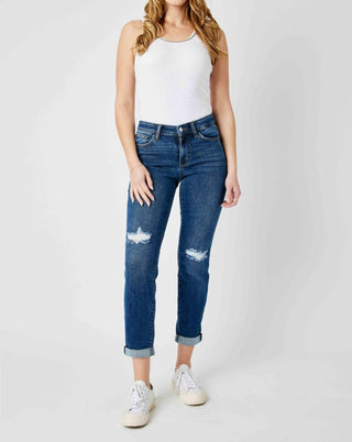 Judy Blue - Mid Rise Destroy Slim Jeans