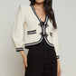 L'Agence - Kaito Contrast Trim Crop Cardigan