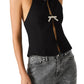 Steve Madden - Juvia Crystal Bow Halter Top