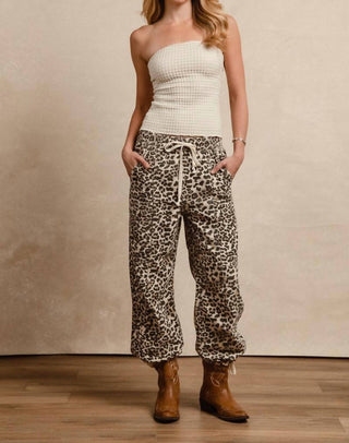 Bibi - Leopard Print Drawstring Pants