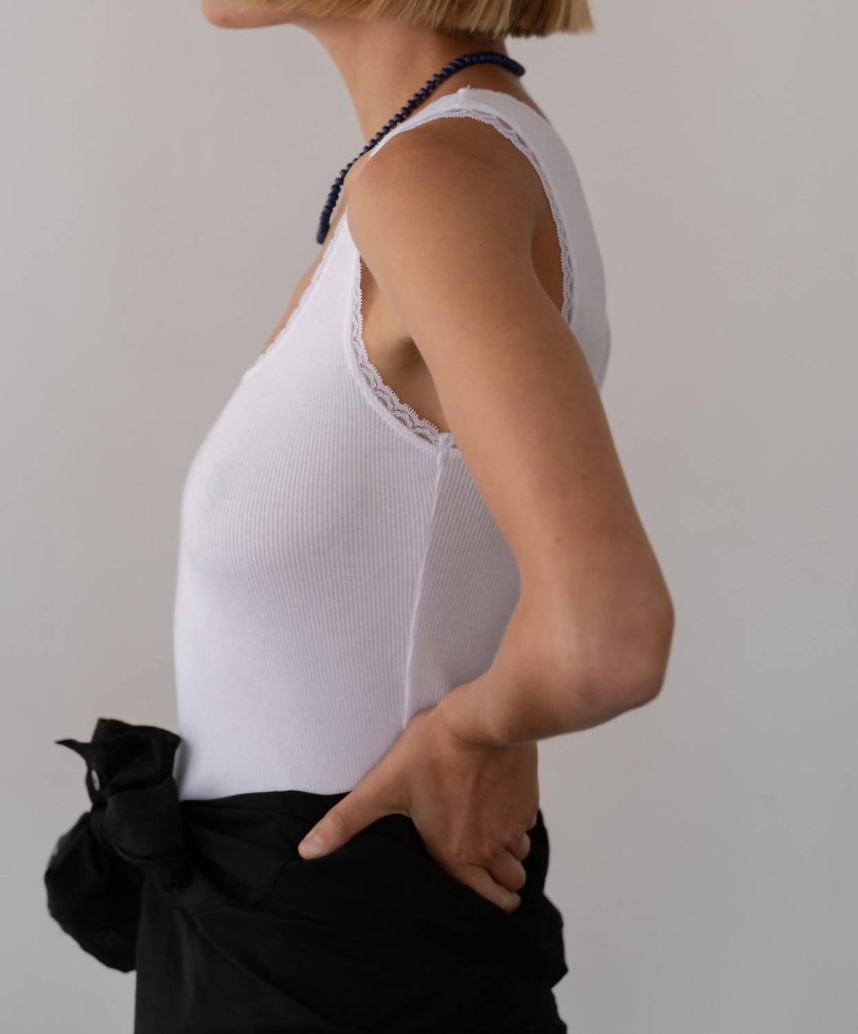 Donni. - Vintage Rib Lace Tank Top