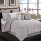 Winthrop Grey Damask Jacquard 9 Pc Comforter Set