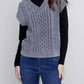 Charlie B - Cable Knit V-neck Sweater Vest