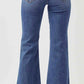 Risen - Mid Rise Raw Hem Jeans