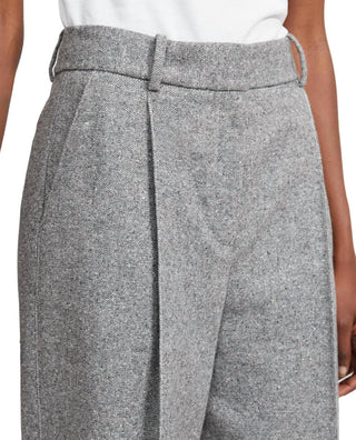 Theory - SPECKLED WOOL PLEATED TROUSER