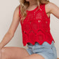 Active Basic - Women's Cotton Crochet Crop Tank Top