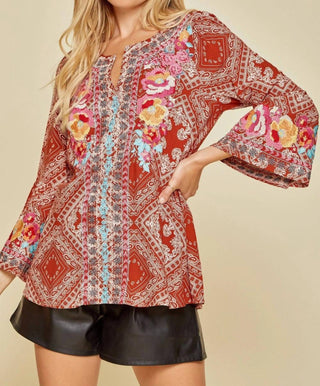 Andree By Unit - South Beach Embroidered Bandana Top