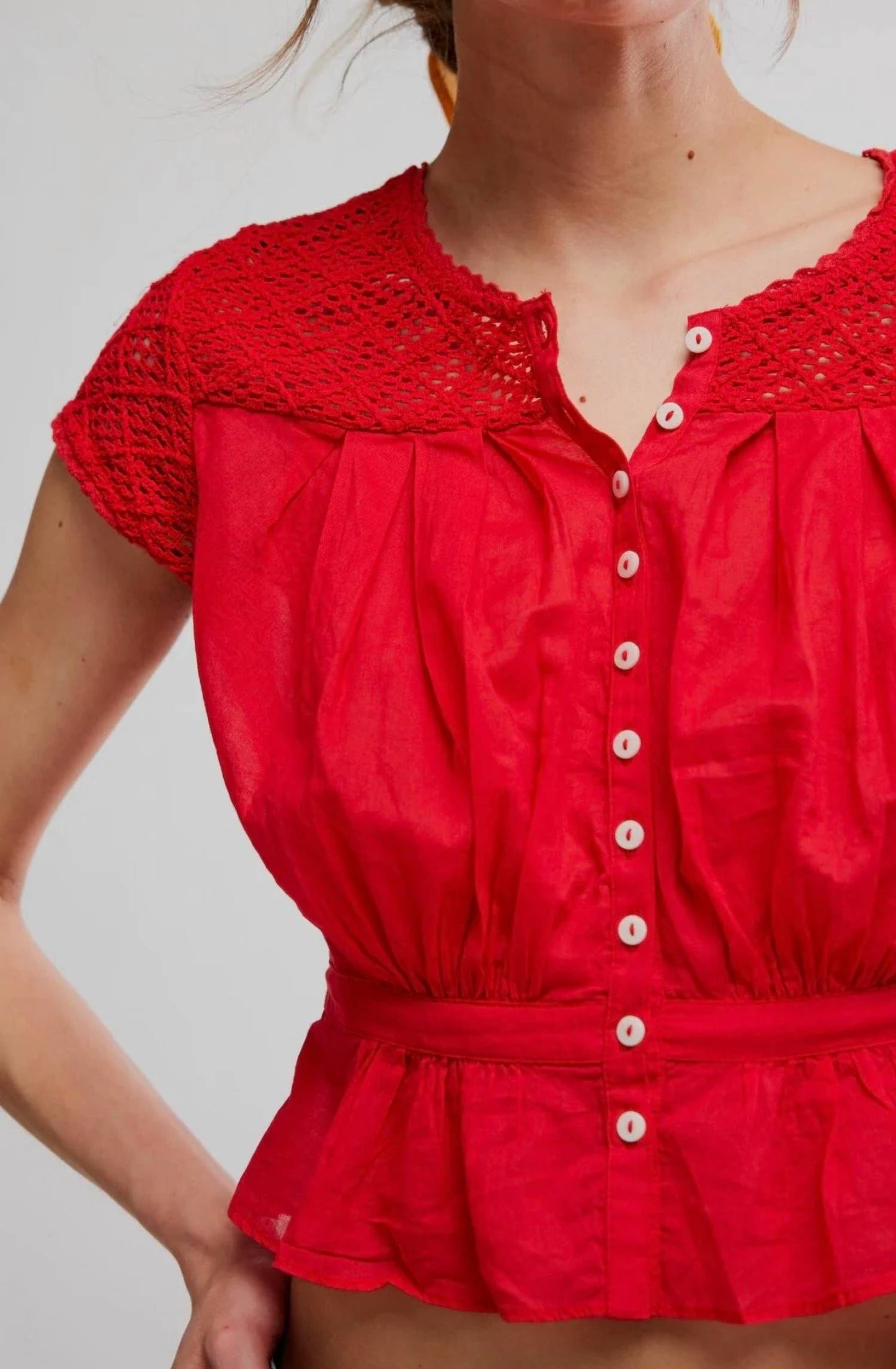 Free People - Gemma Embroidered Top