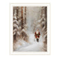 Trendy Decor 4U “Santa’s Winter Stroll” White Framed Wall Art by Jo Moulton