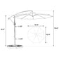 10ft Offset Hanging Market Patio Umbrella with Easy Tilt Adjustment