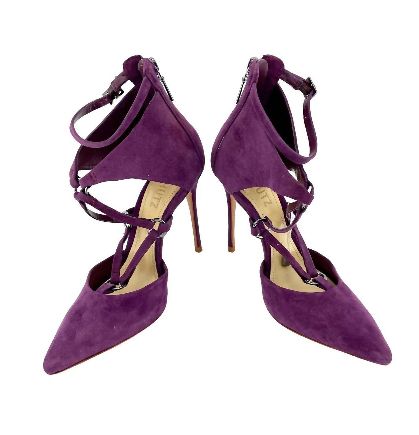 Schutz - Women's Suede Leather Pointed Toe Stiletto Pumps Heels
