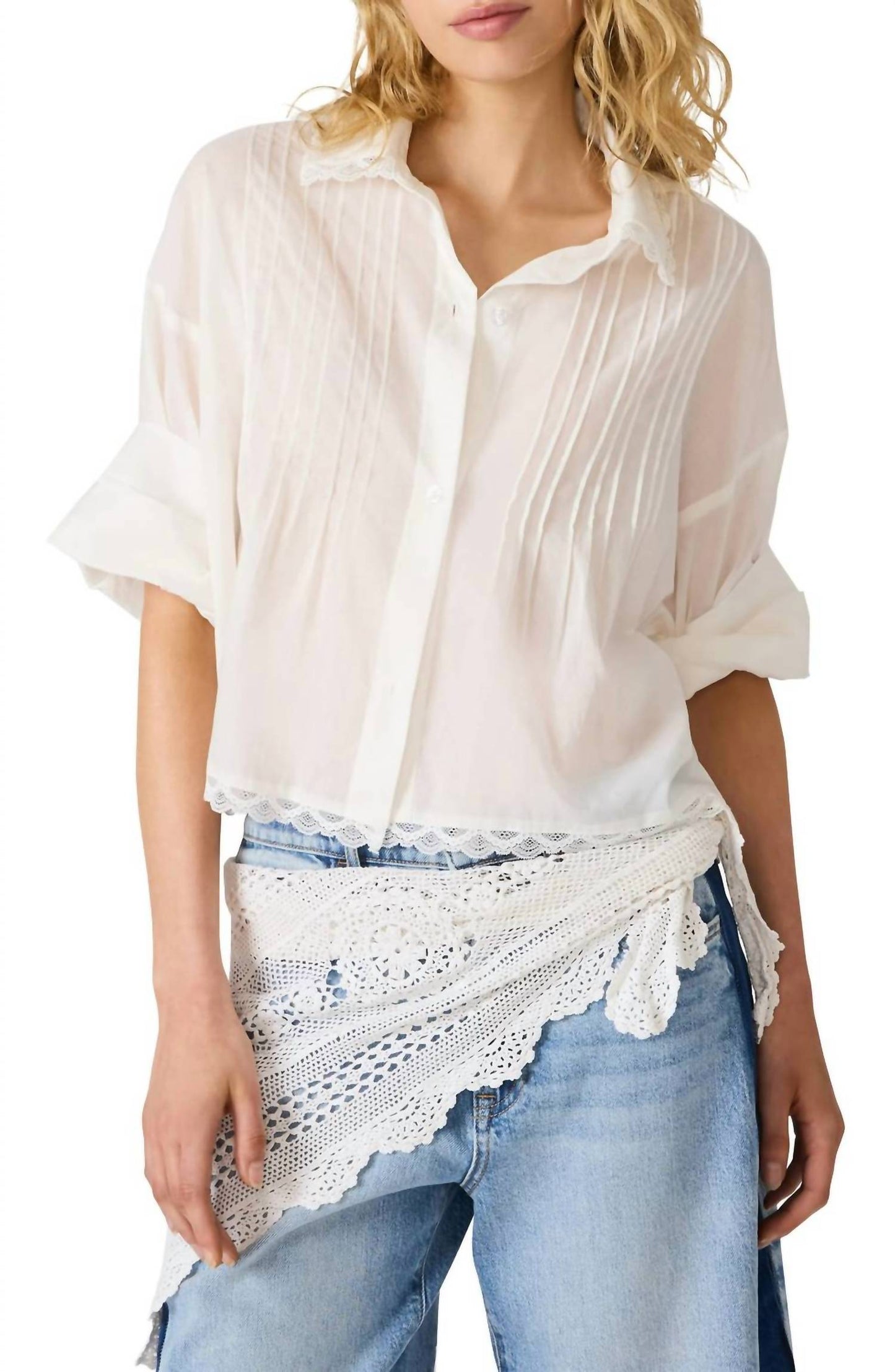 Steve Madden - Delphi Lace Button Up Top