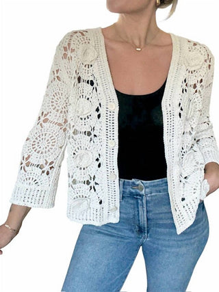 Brand Bazar - Crochet Button Down Cardigan