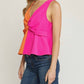 Entro - Twist Front Color Block Top