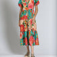 Apny - Mixed Print Long Tiered Dress