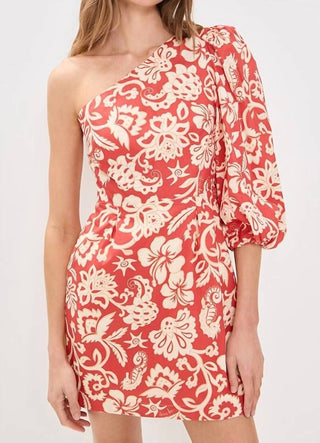Dress To - One-shoulder Floral Print Mini Dress