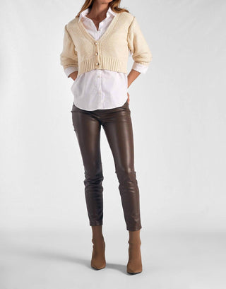 Elan - Heidi V-neck Sweater Collar Top Set