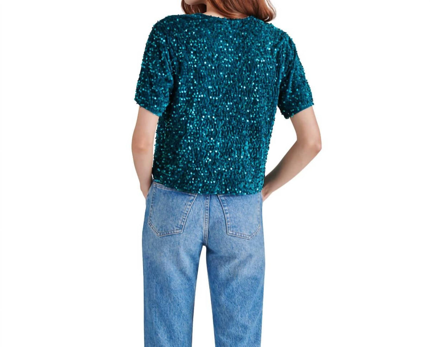 Steve Madden - Cressa Sequin Short Sleeve Top