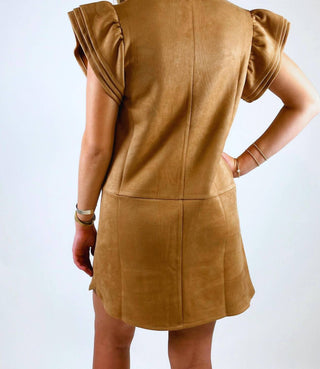 Thml - Fiona Flutter Suede Mini Dress