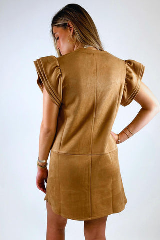 Thml - Fiona Flutter Suede Mini Dress
