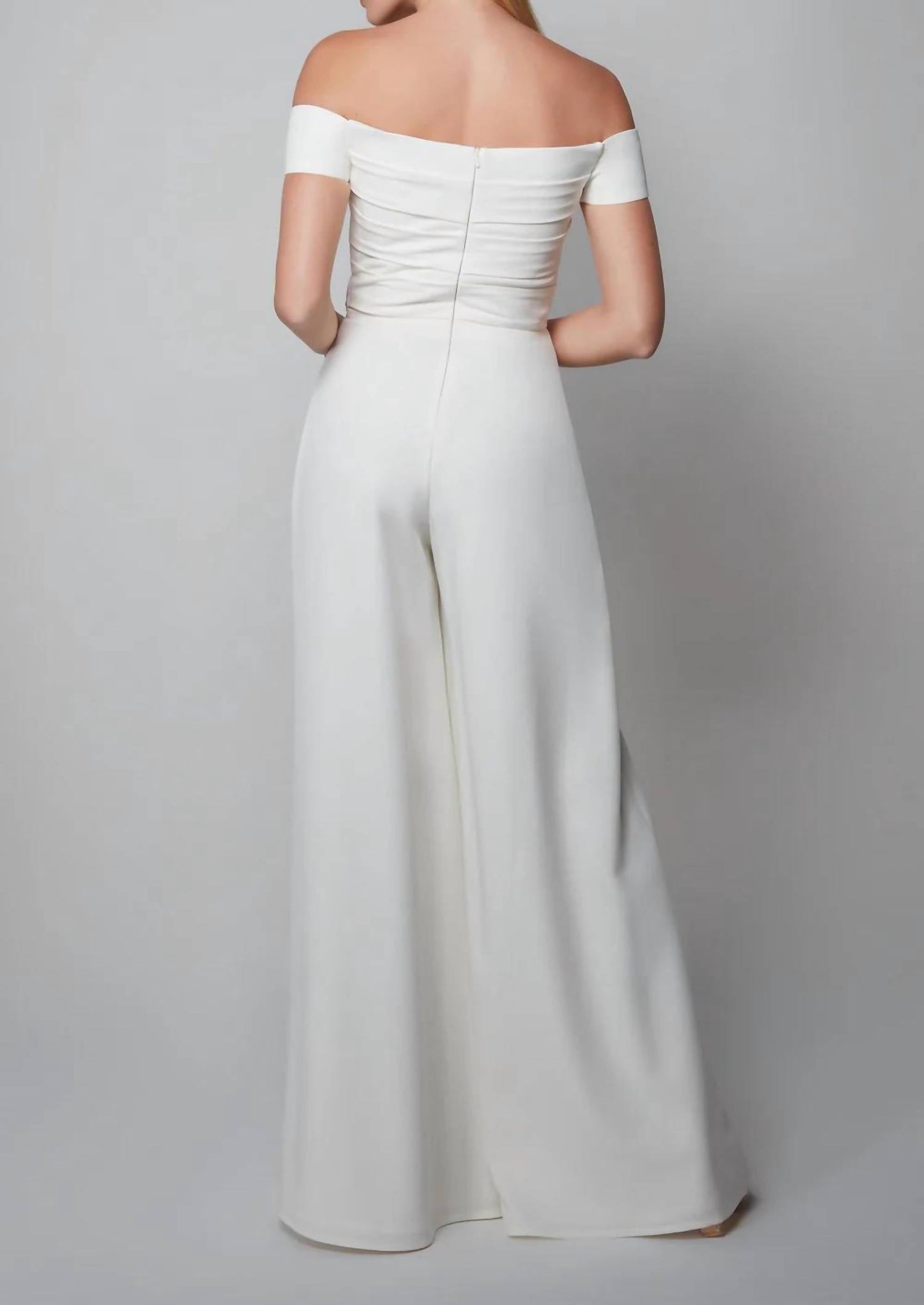 Alyce Paris - Bridal Off The Shoulder Neckline Jumpsuit