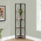 4-Tier Corner Bookshelf with Marble Look and Metal Frame