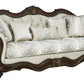 Pierce Sofa With 5 Pillows - Beige / Cherry