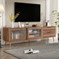 TV Stand Media Console With 2 Doors, 2 Drawers & Storage Cabinet - Walnut