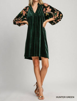 Umgee - Alice V-neck Long Sleeve Mini Dress