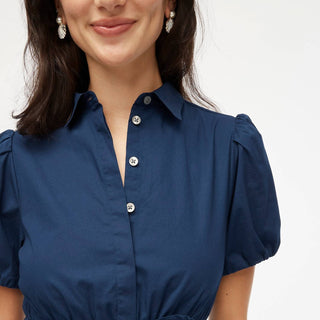 J.Crew - Collared Short-sleeve Tie-waist Mini Dress