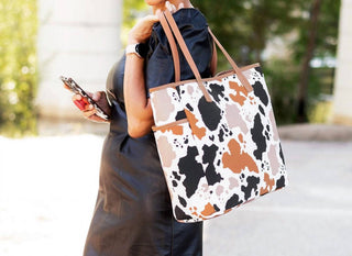 Viv & Lou - Women's Herd That Cow Print Hayden Tote
