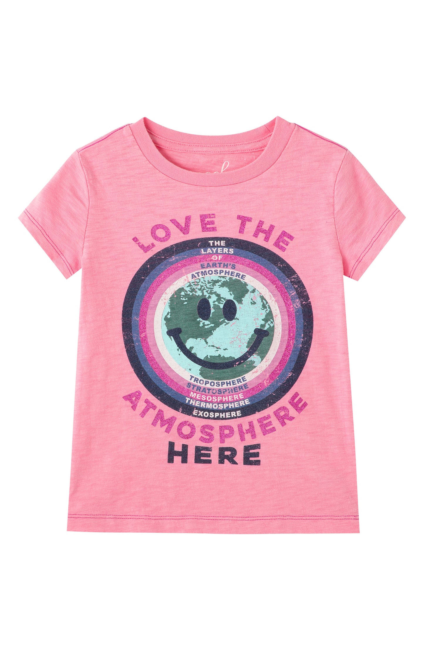 Peek Aren'T You Curious Kids' Protect the Ozone Graphic Tee, Size 8 in Pink