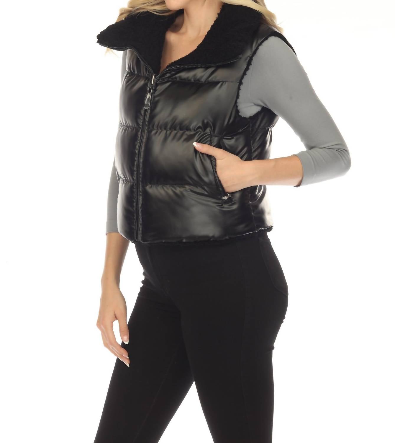 Belle Fare - Lodi Faux Shearling Reversible Vest