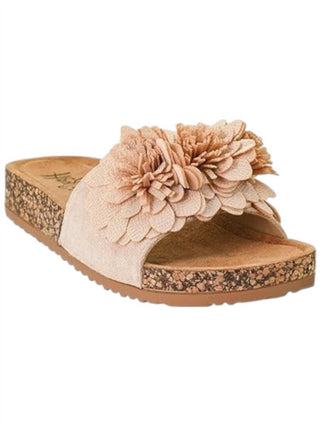 Corkys Footwear - Women's Flower Trim Raffia Slip On Sandal