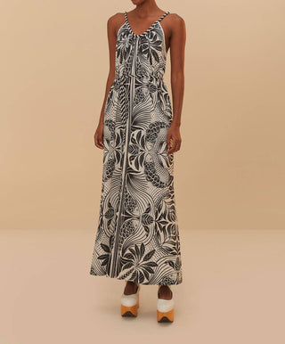 Farm Rio - Monochrome Elegance Scarf Jumpsuit